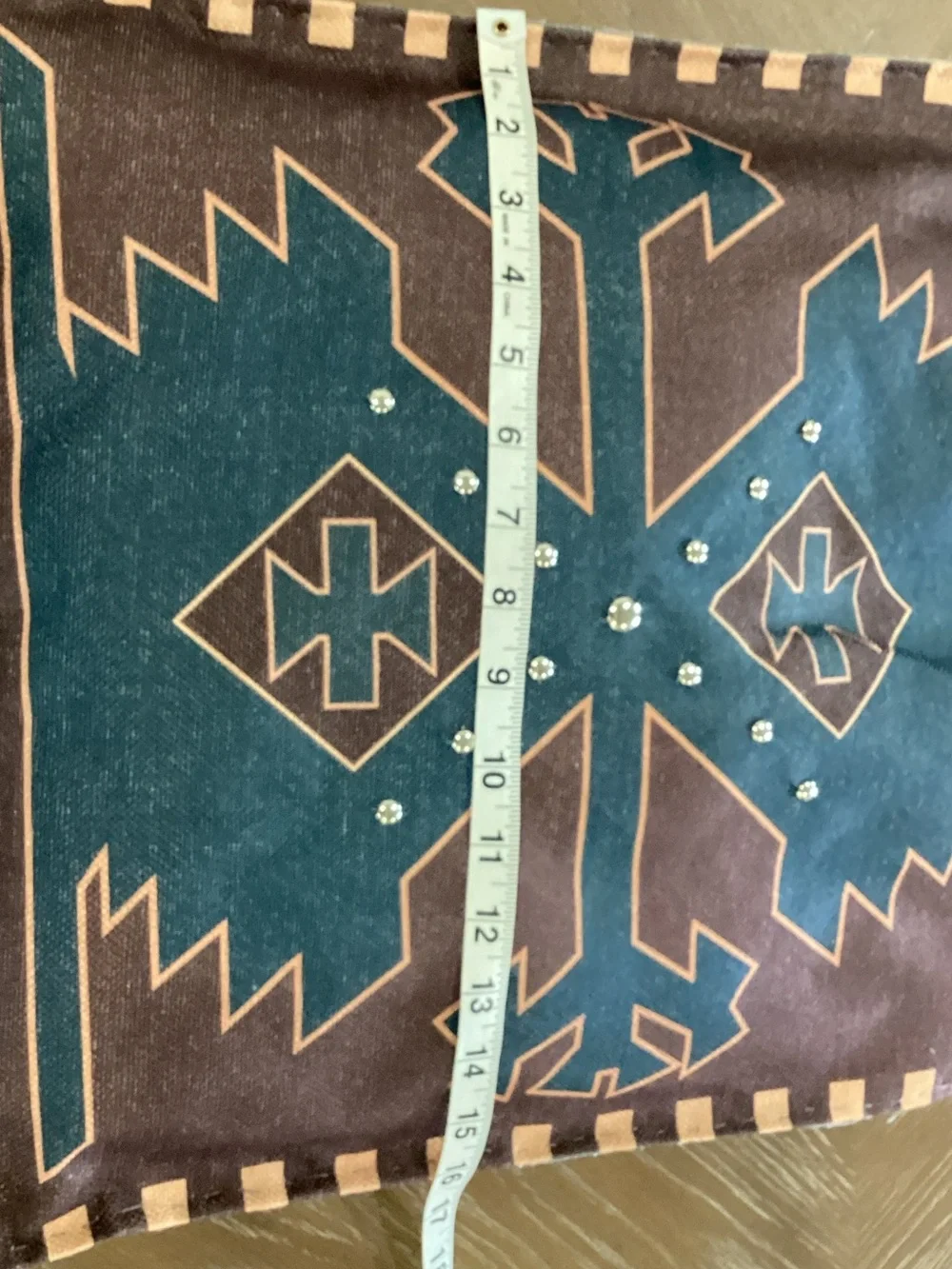 Boho Tribal Pattern Shoulder Bag in Teal & Brown